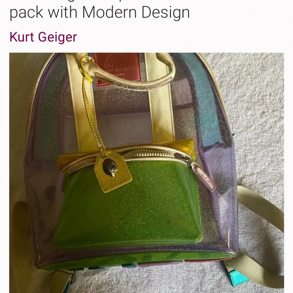 Kurt Geiger | Bags | Kurt Geiger Transparent Backpack With  display picture 1
